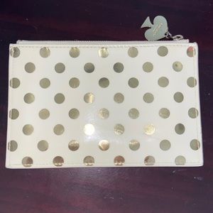 Kate Spade Gold and White Pouch